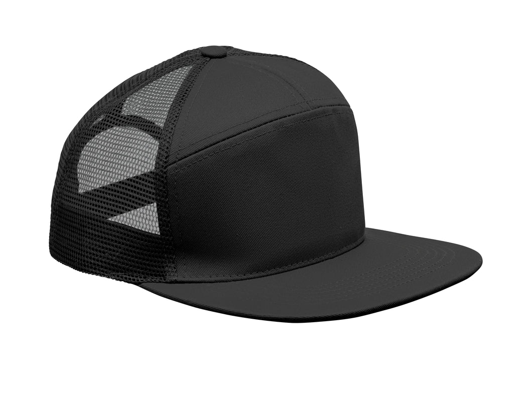 BEAD – 7 panel flat visor cap – Black