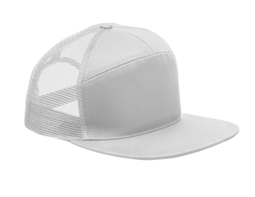 BEAD – 7 panel flat visor cap – White