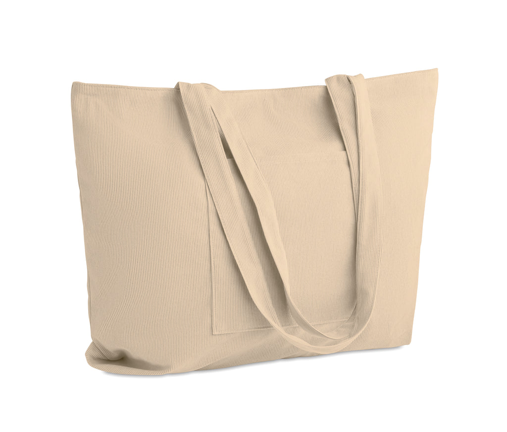 CORDY G – Corduroy large shopping bag – Beige