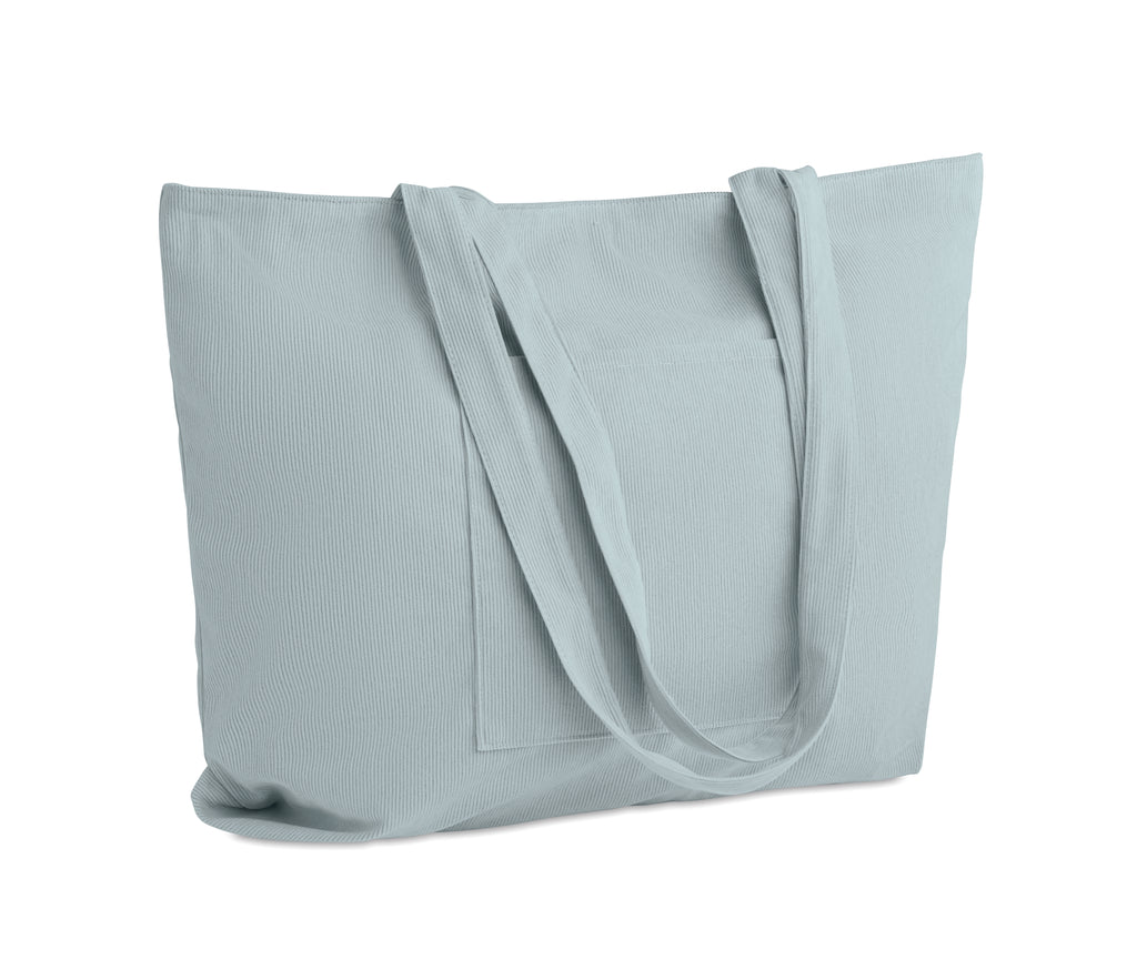 CORDY G – Corduroy large shopping bag – Baby Blue