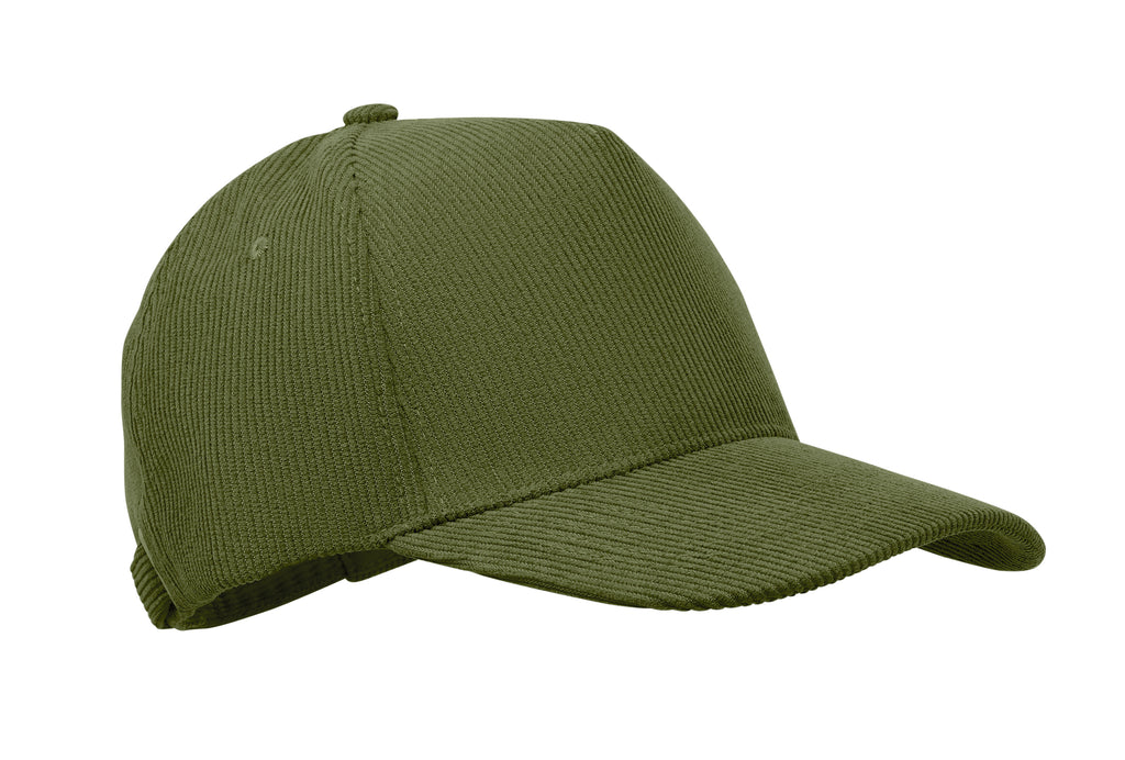 WALE – Corduroy 5 panel baseball cap – Army Green