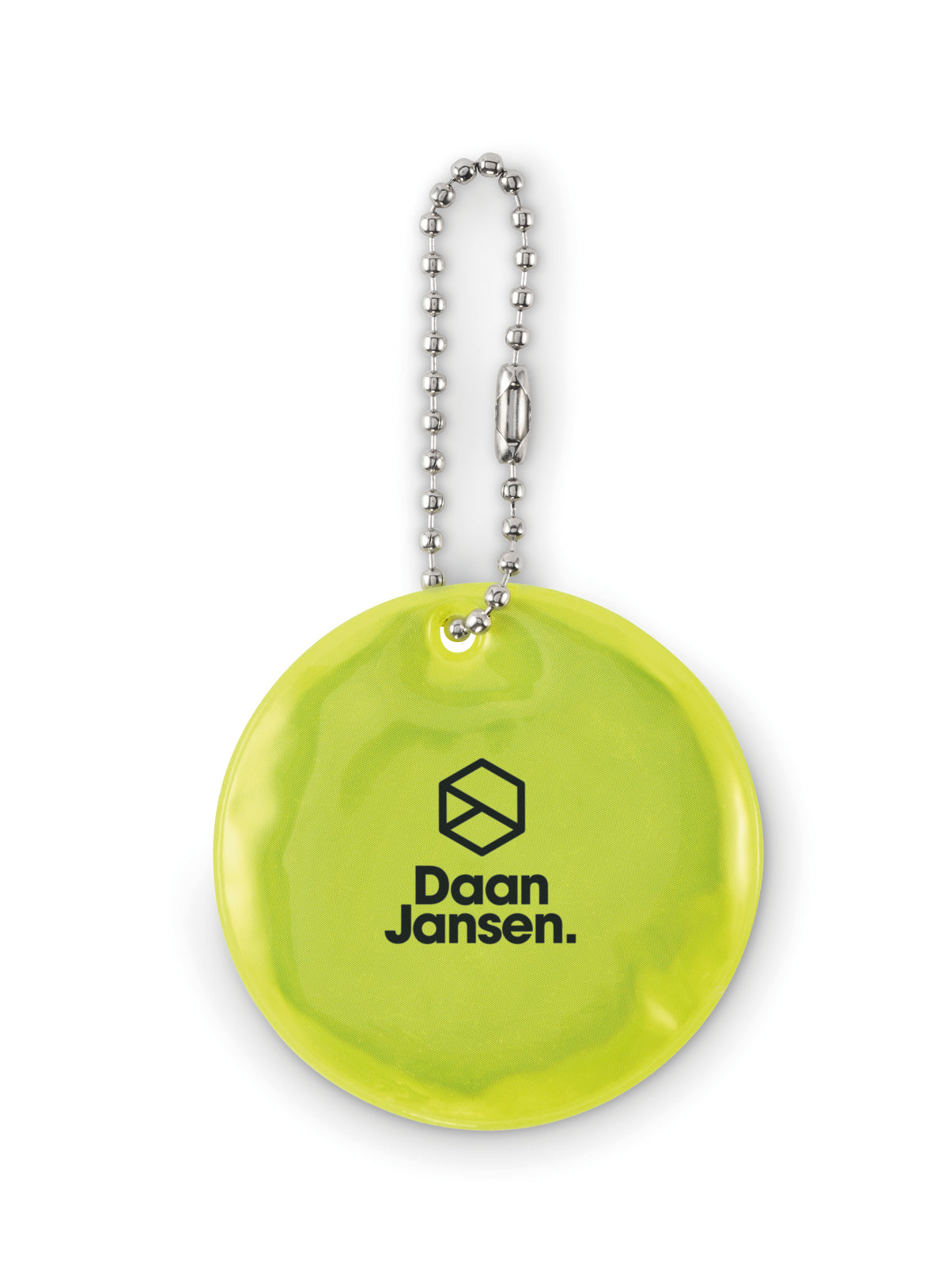 GRIN – Round reflective keyring – item picture printed