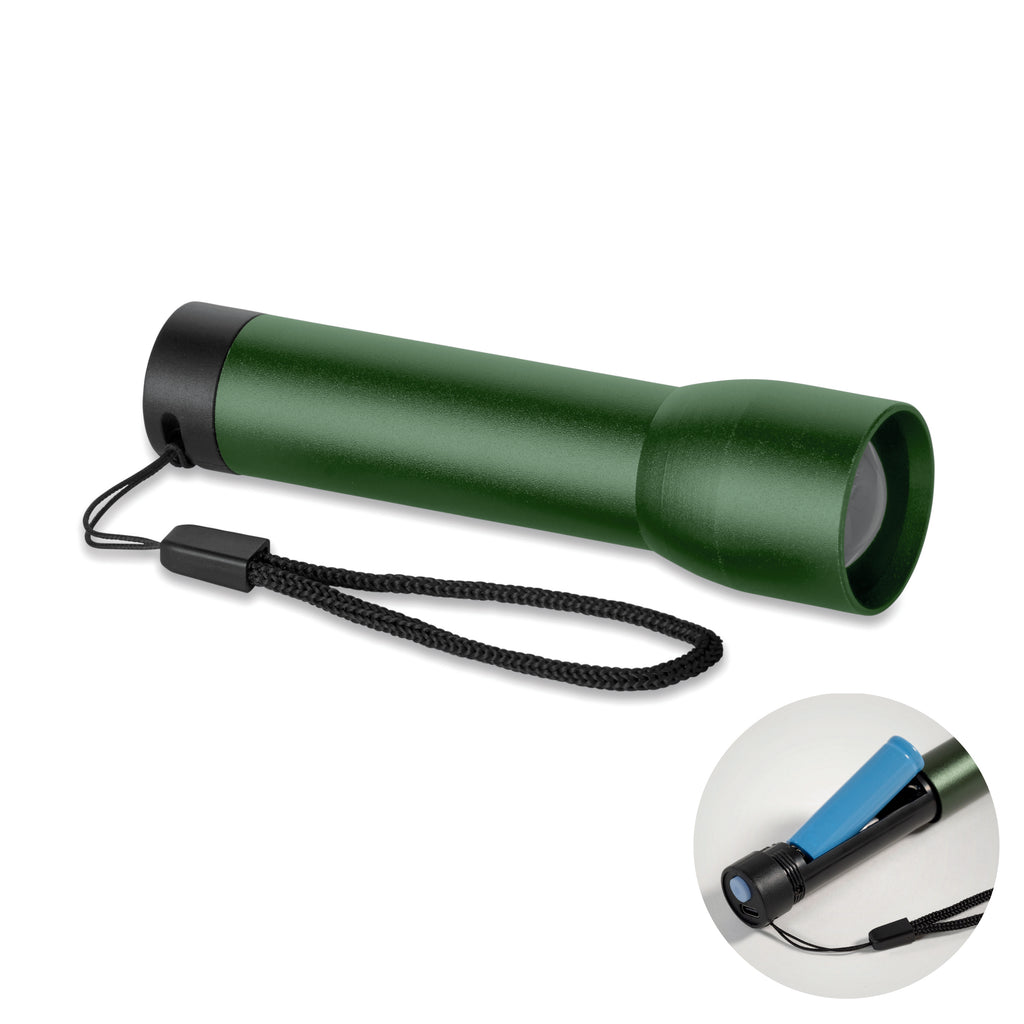 LUMEZO – Aluminium rechargeable torch – Dark Green
