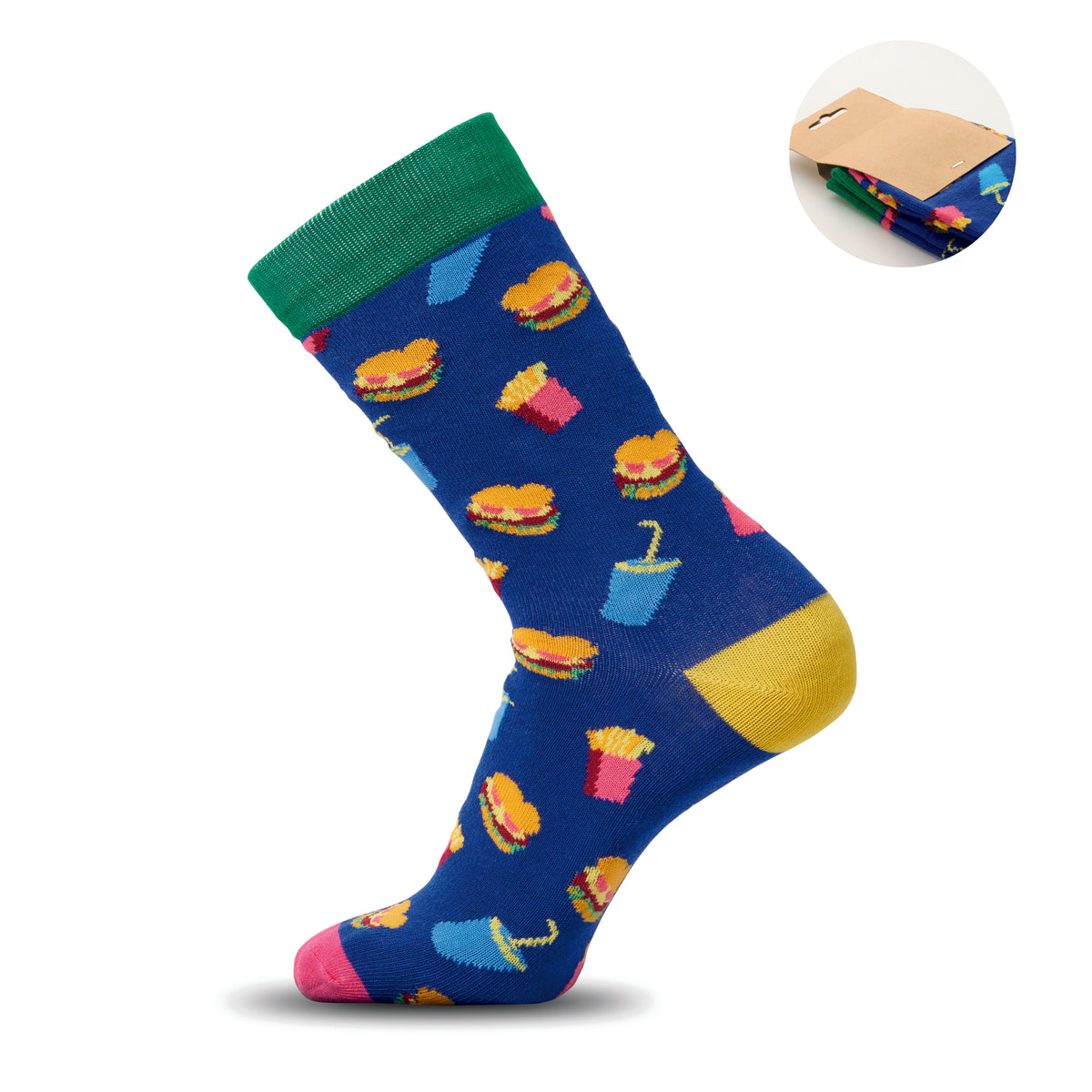 FUNNY L – Funny patterned socks – Royal Blue