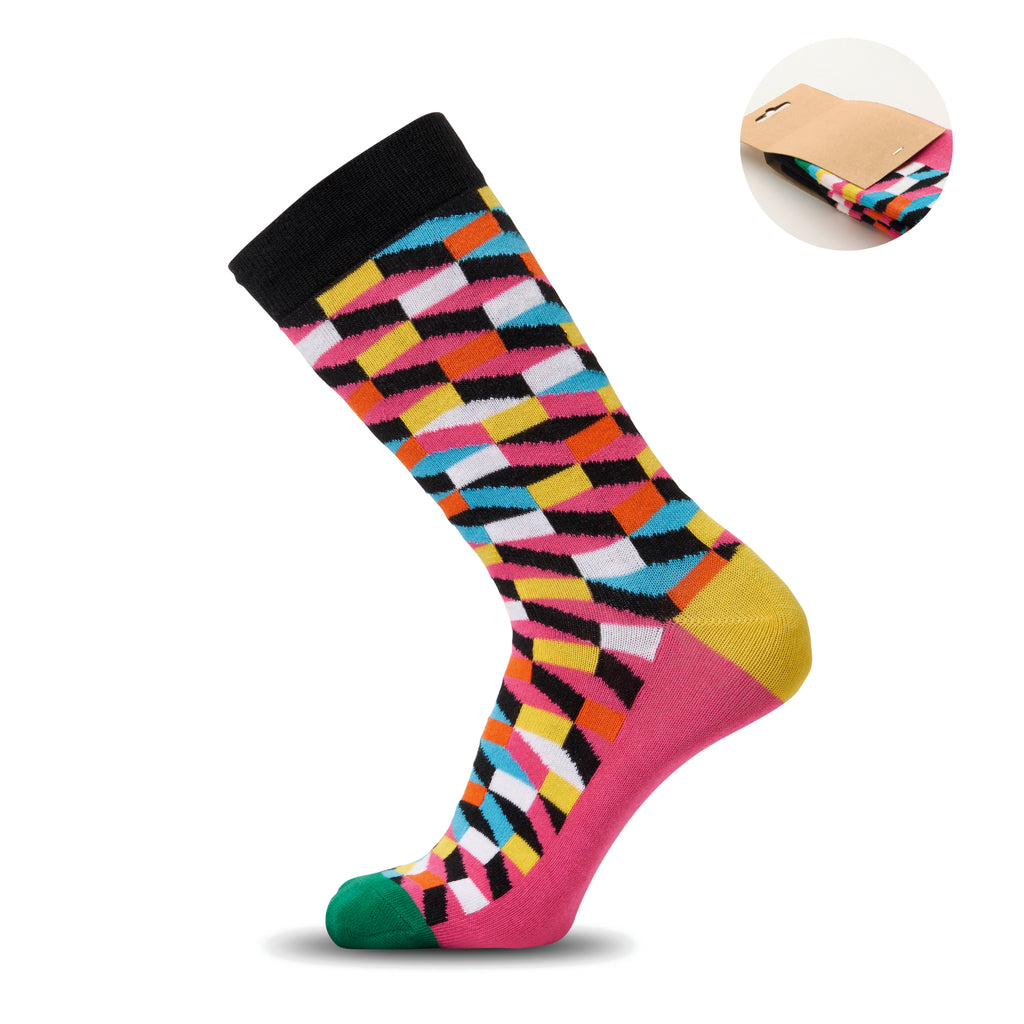 FUNNY L – Funny patterned socks – Fuchsia