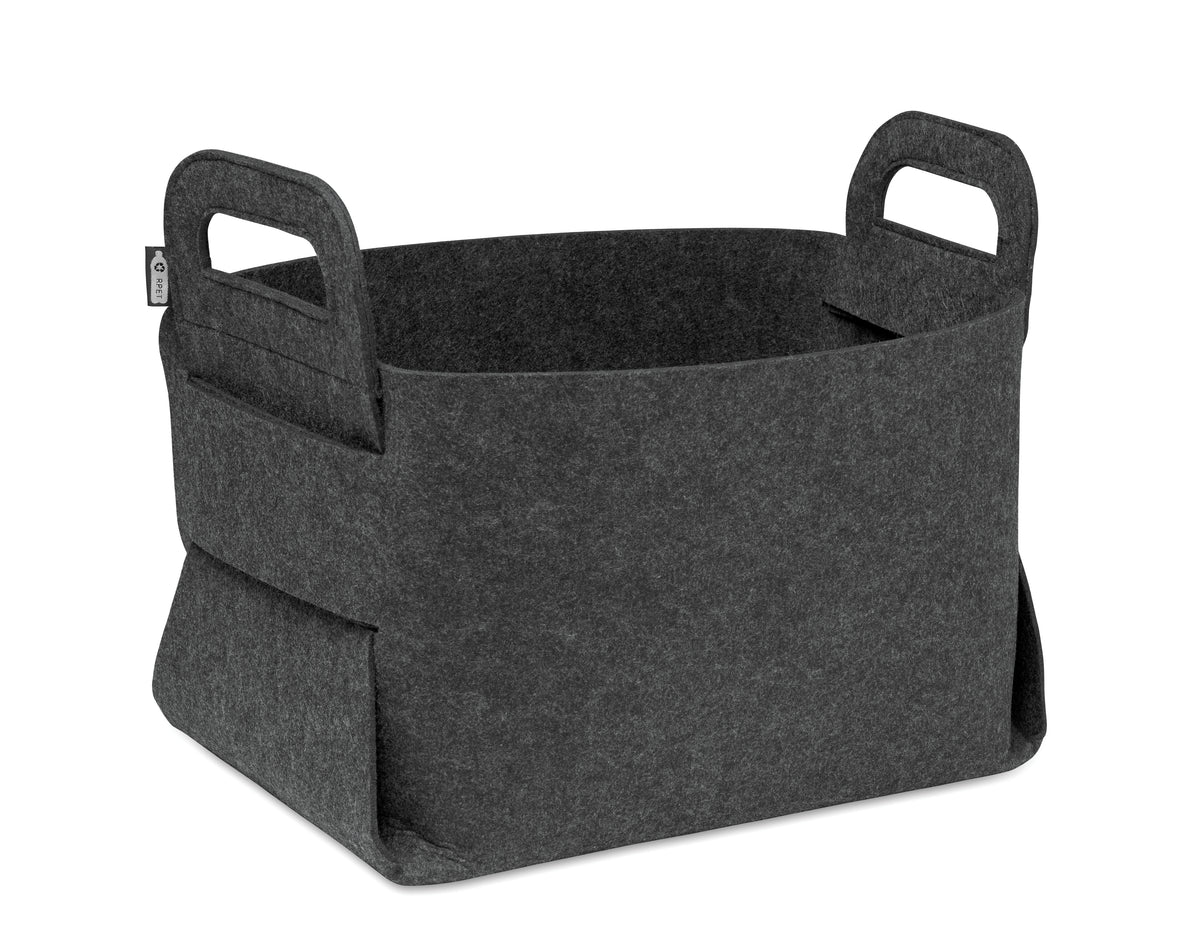 FIALAN – Foldable RPET felt basket – Stone Grey