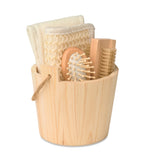 SELFCARE – Bath gift set in wooden bucket – item picture back