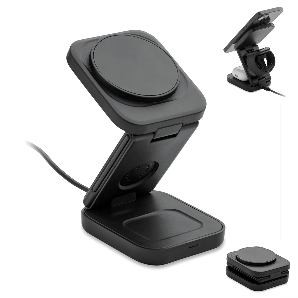 SATELIT – 3in1 foldable charging station – Black