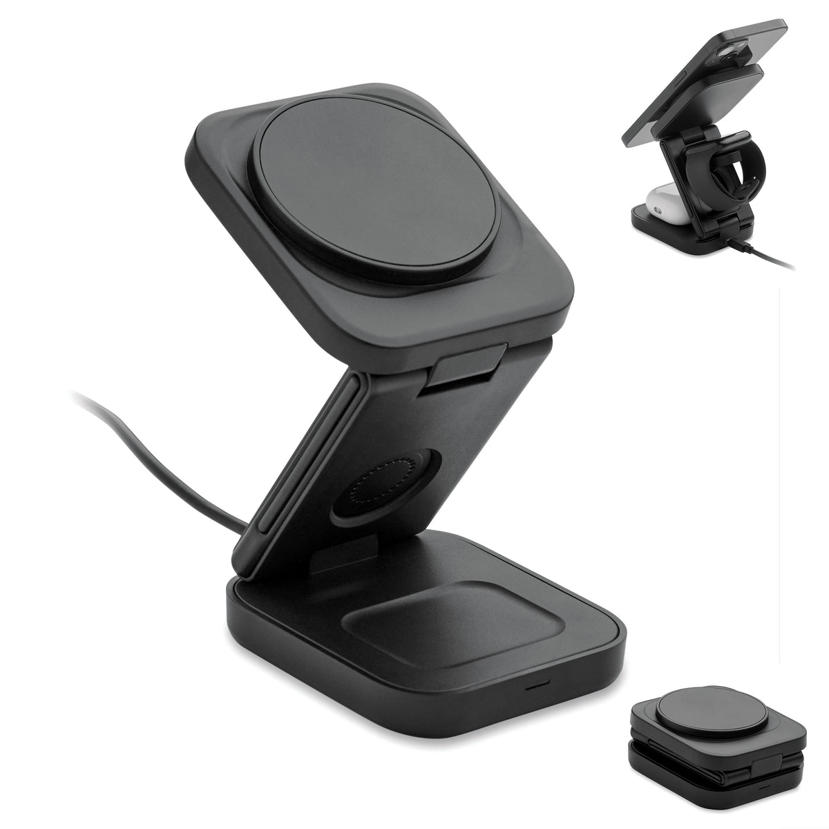 SATELIT – 3in1 foldable charging station – Black