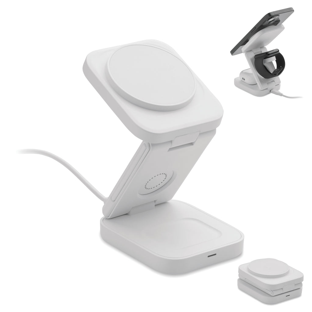 SATELIT – 3in1 foldable charging station – White