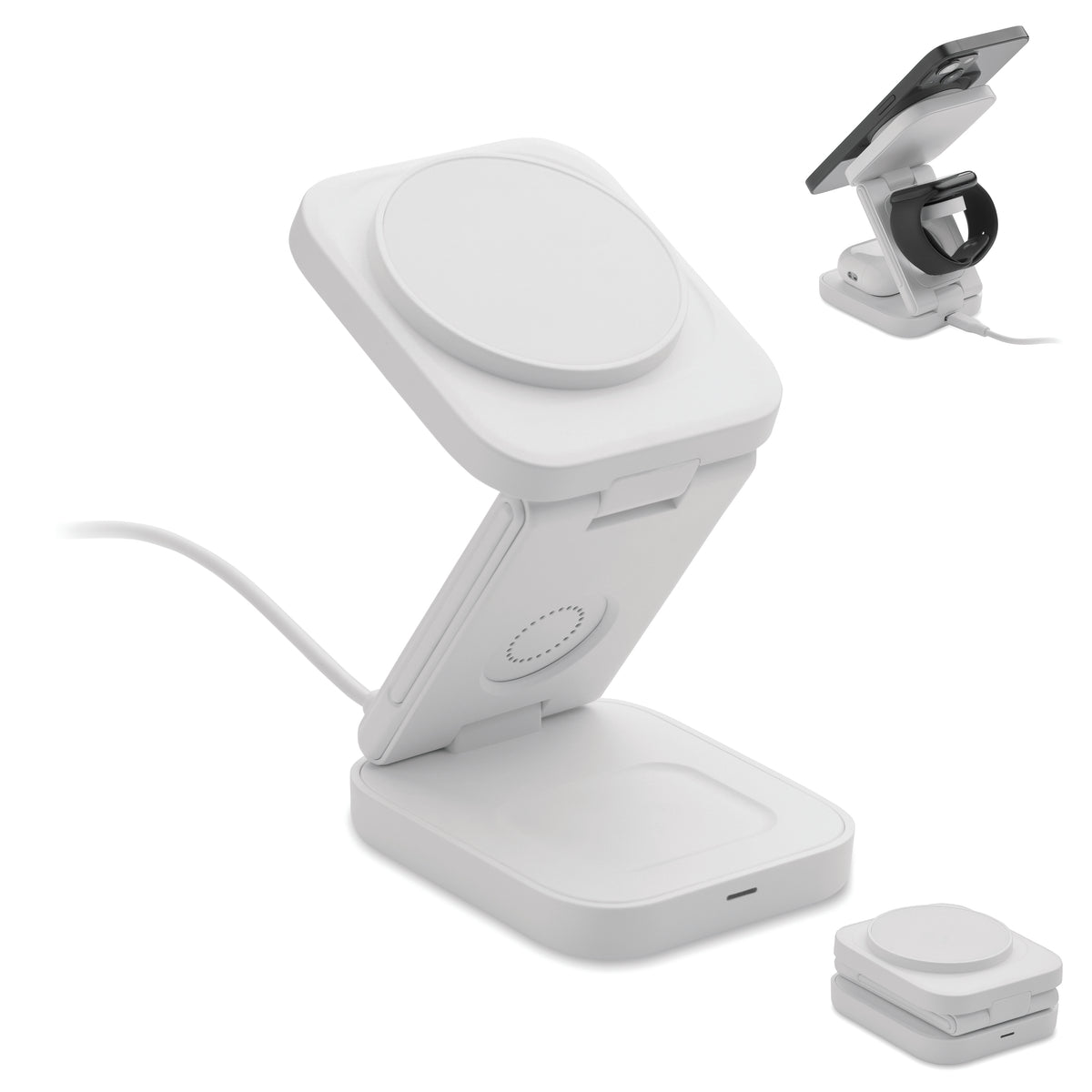 SATELIT – 3in1 foldable charging station – White