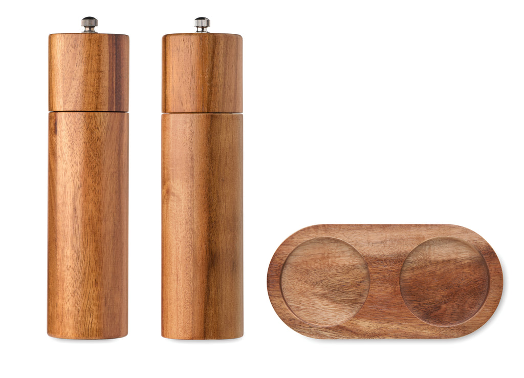 TUCCO SET – Acacia salt & pepper grinders – item picture 1