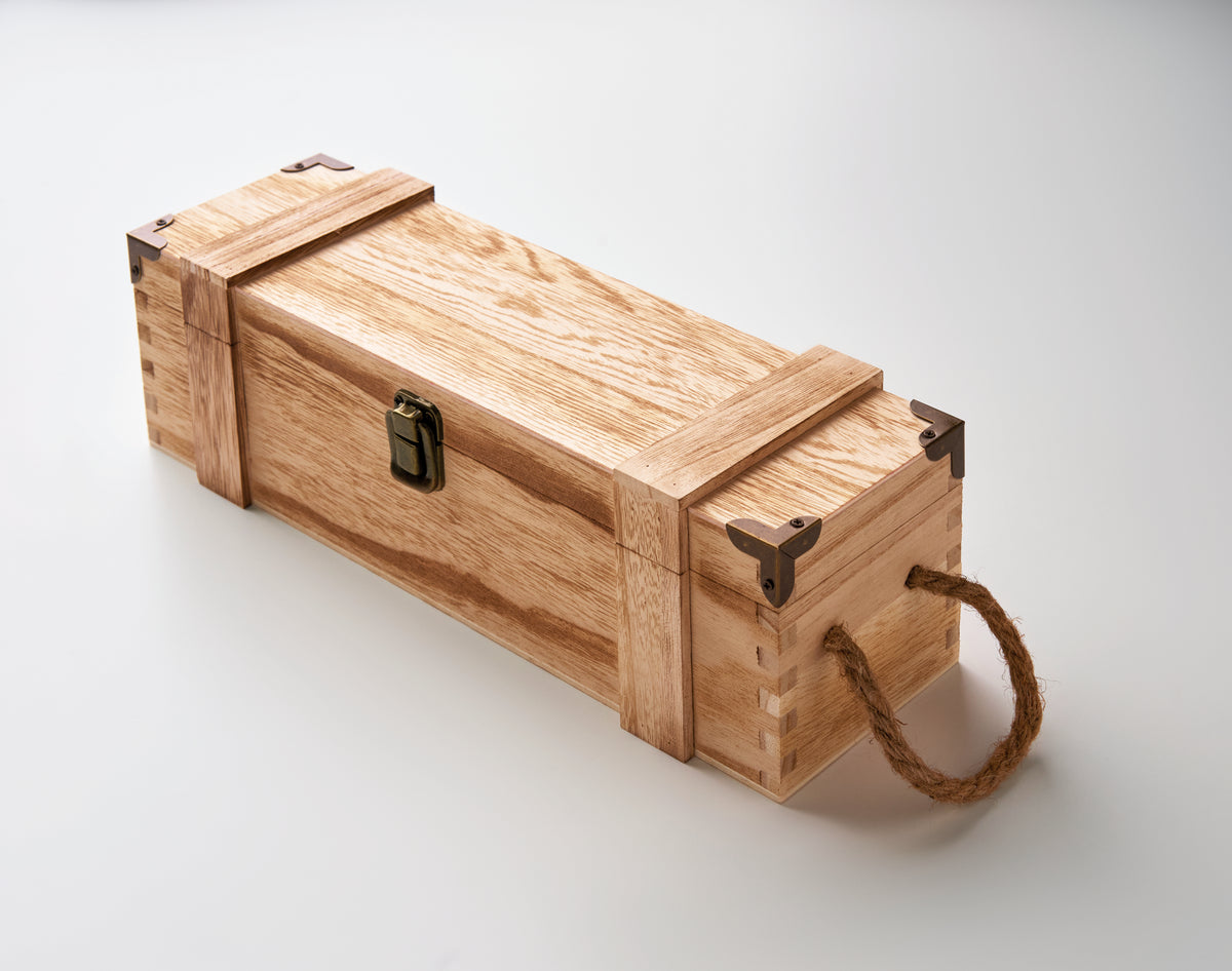 VINBOX + – Paulownia wood wine gift box – item picture open