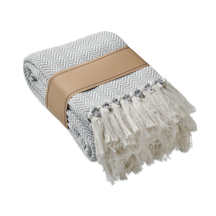 AMMOS – Recycled polycotton blanket – White/Grey