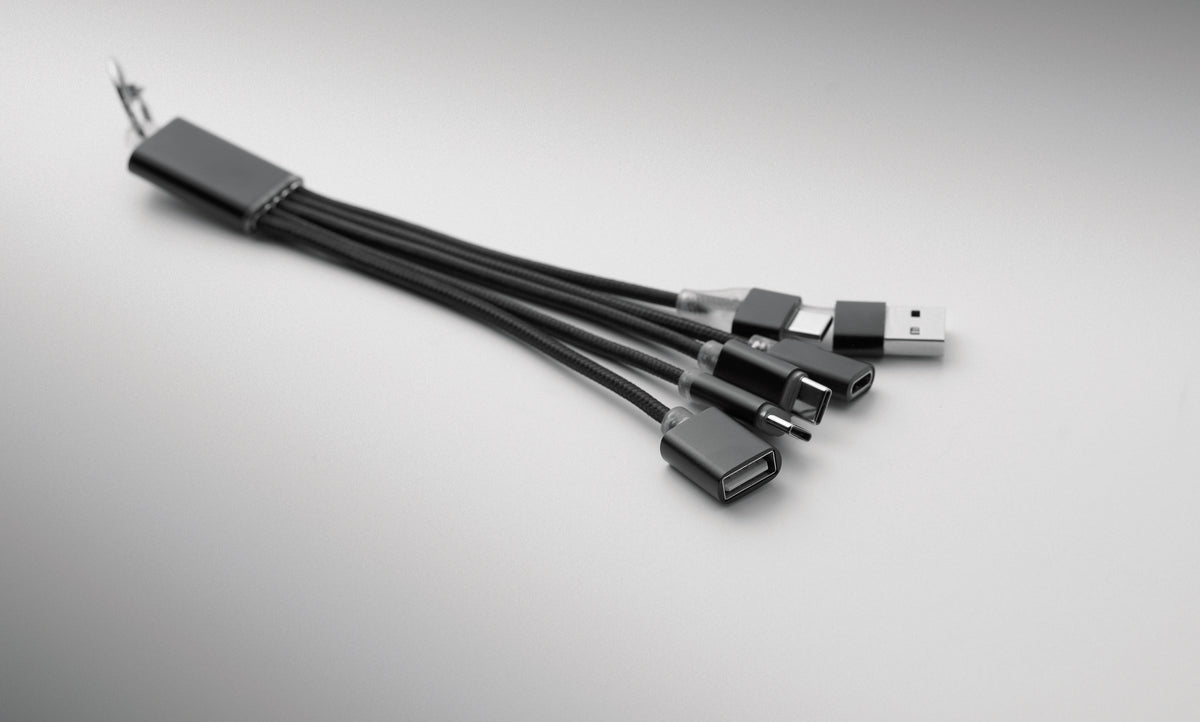HUBLUE – 5-in-1 charging cable keyring – item detail picture