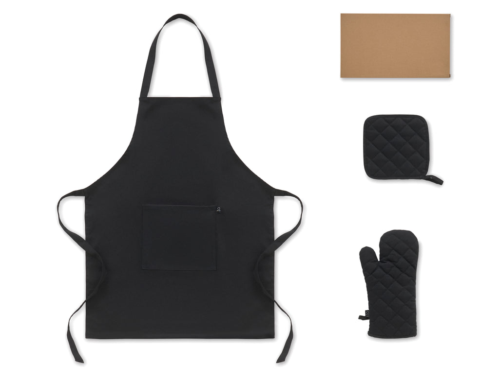 GALA SET – Recycled cotton kitchen set – Black