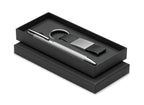 ESCRI SET – Ball pen & PU Keyring set – Silver