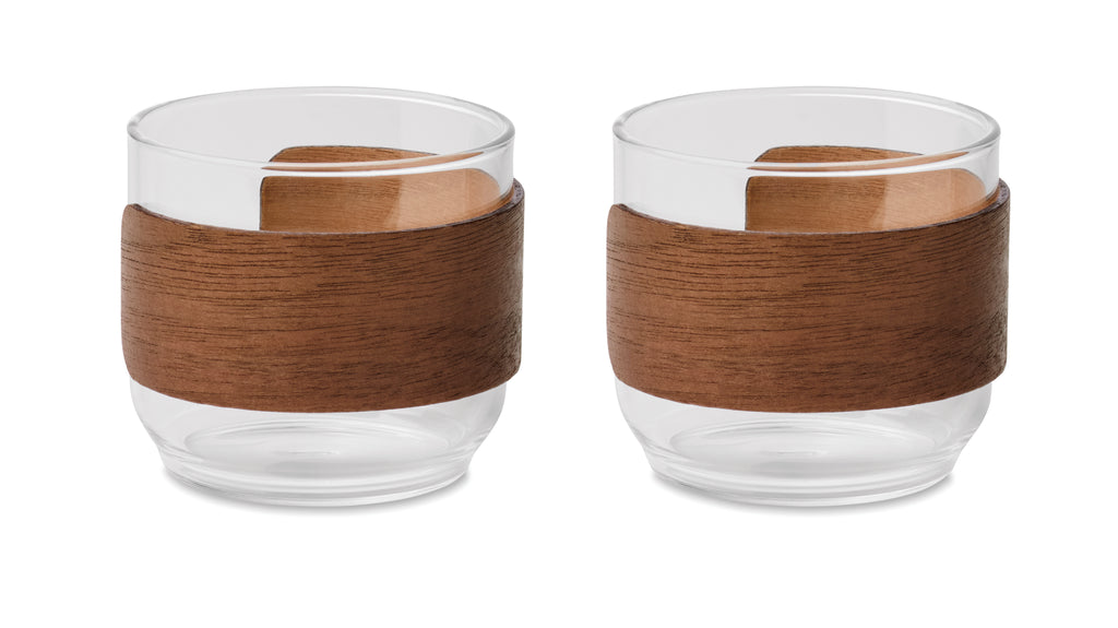 BOGOTA SET – Coffee glass set walnut grip – Wood