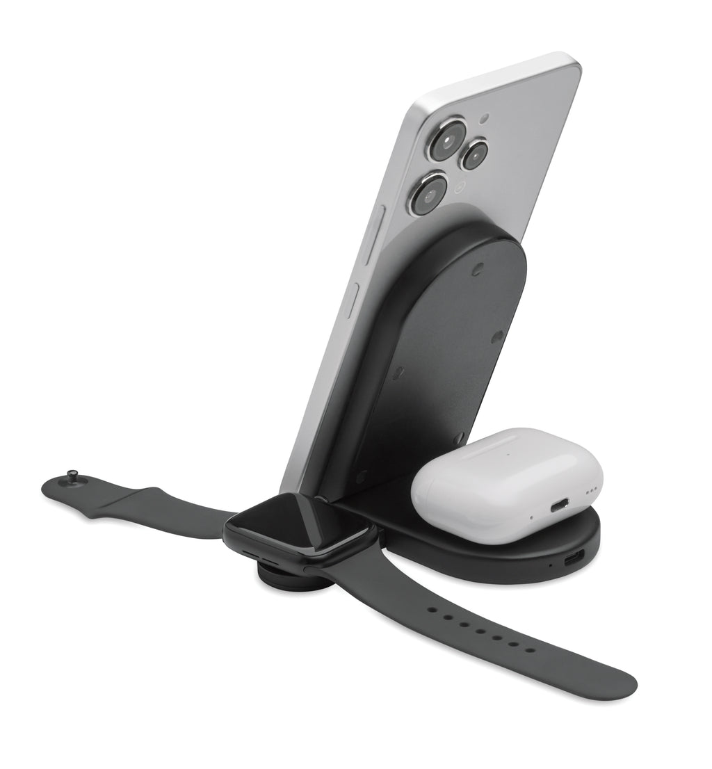ELASTI – Foldable 3-in-1 charger 15W – item picture open
