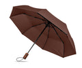 RAYNA FOLD – 21" auto umbrella wood handle – Brown