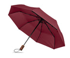 RAYNA FOLD – 21" auto umbrella wood handle – Burgundy