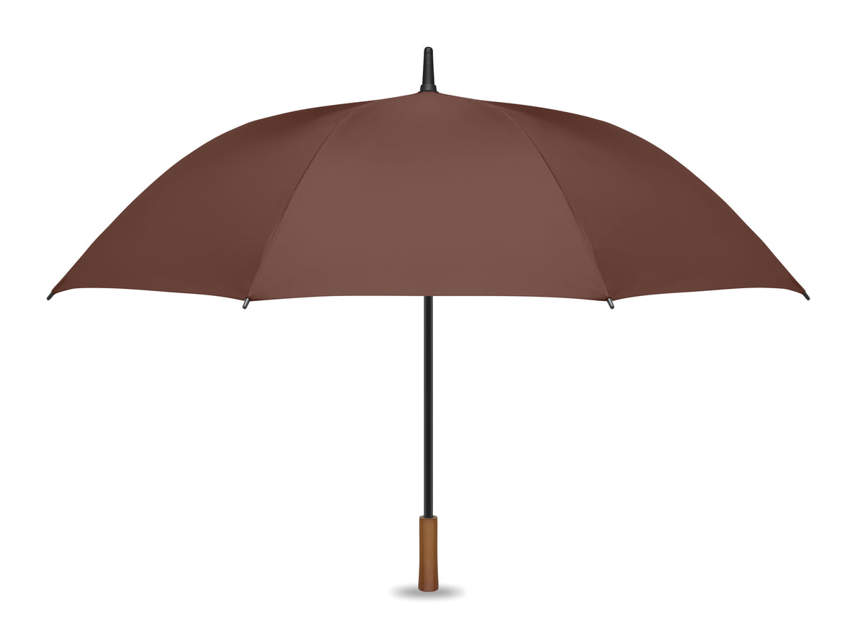 RAYNA – 27" auto umbrella wood handle – Brown