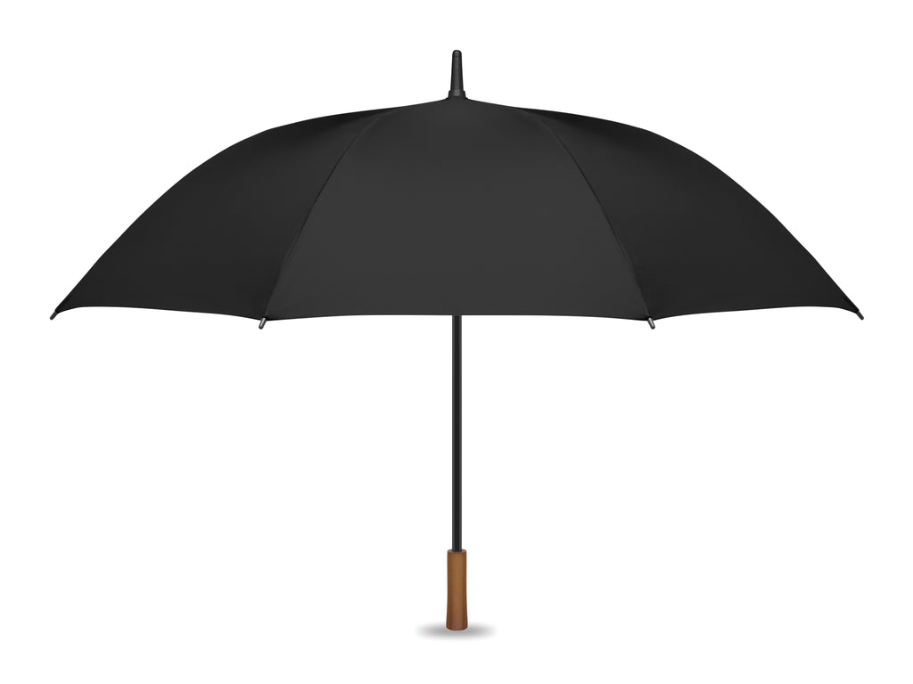 RAYNA – 27" auto umbrella wood handle – Black