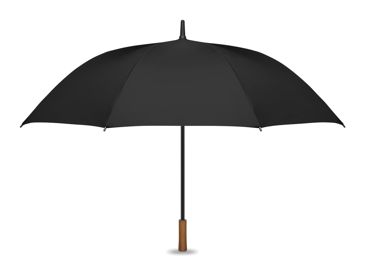 RAYNA – 27" auto umbrella wood handle – Black