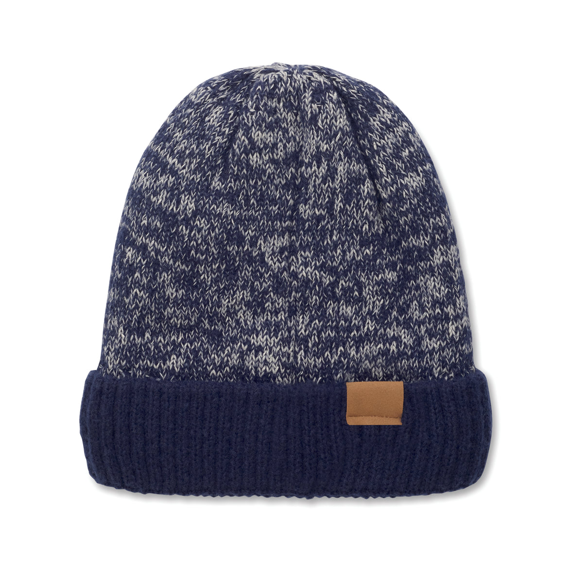 PUNTOS – Knitted beanie with cuff – Blue