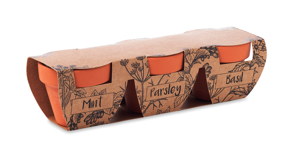 FLOWERPOT – Terracotta 3 herb pot set – item picture top