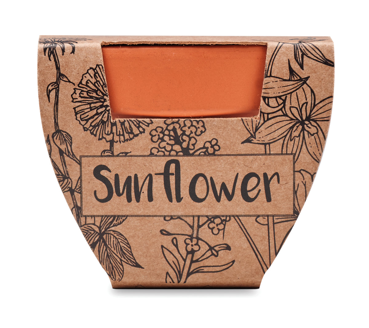 SUNFLOWER – Terracotta pot 'sunflower' – item picture side
