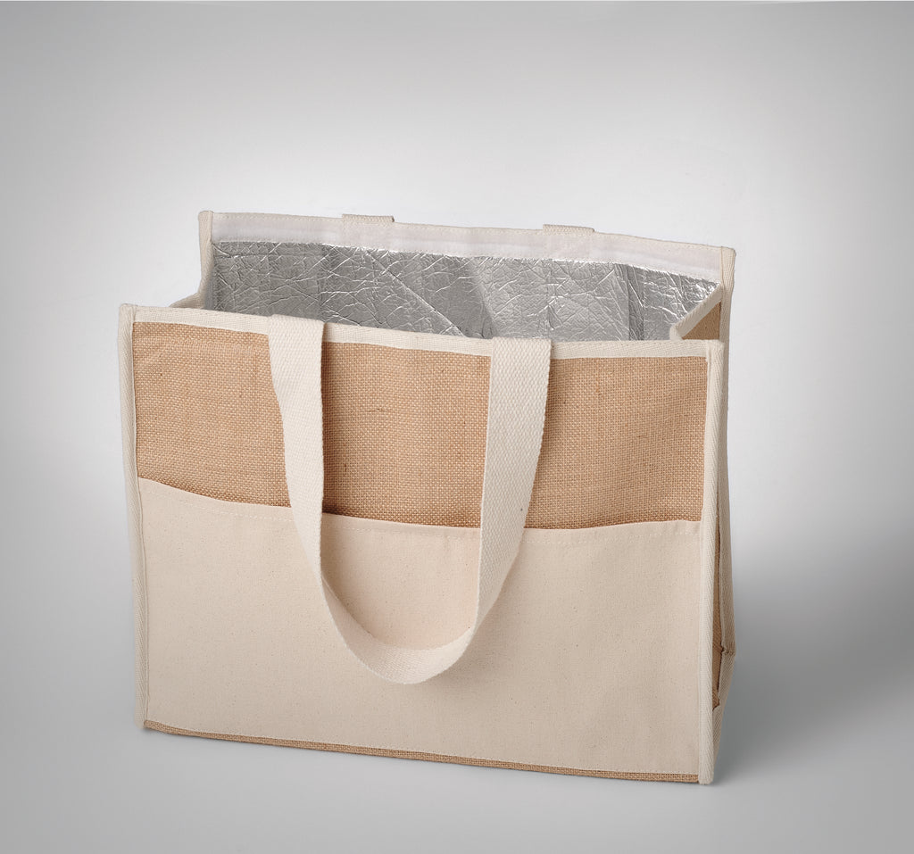 CAMPO DE GELI – Jute and canvas cooler bag – item detail picture