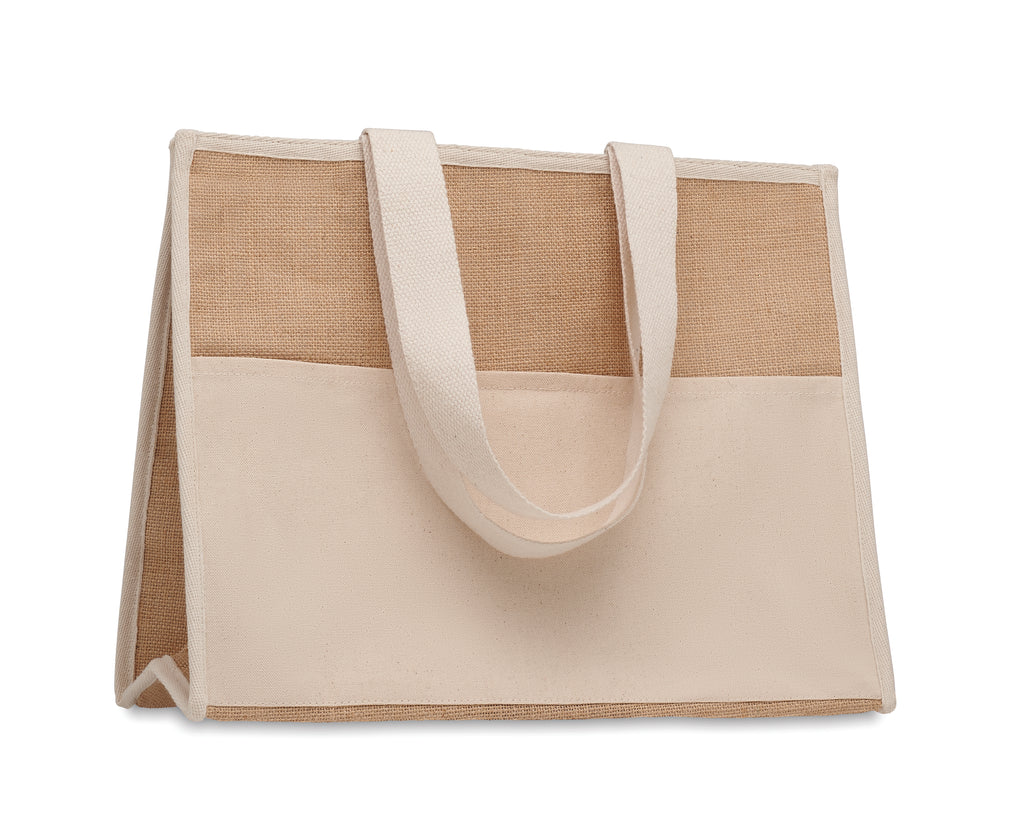 CAMPO DE GELI – Jute and canvas cooler bag – item picture top