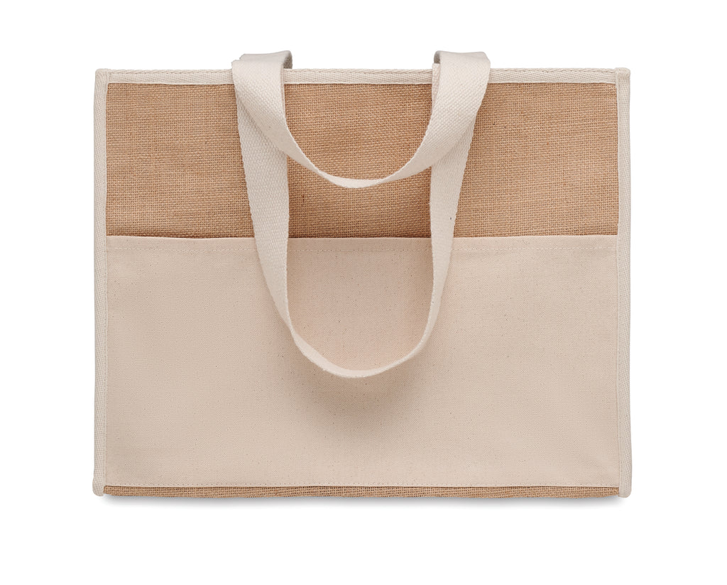 CAMPO DE GELI – Jute and canvas cooler bag – item picture side