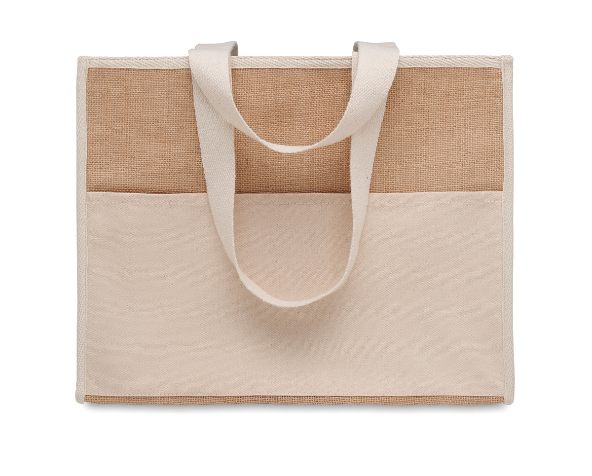 CAMPO DE GELI – Jute and canvas cooler bag – item picture side