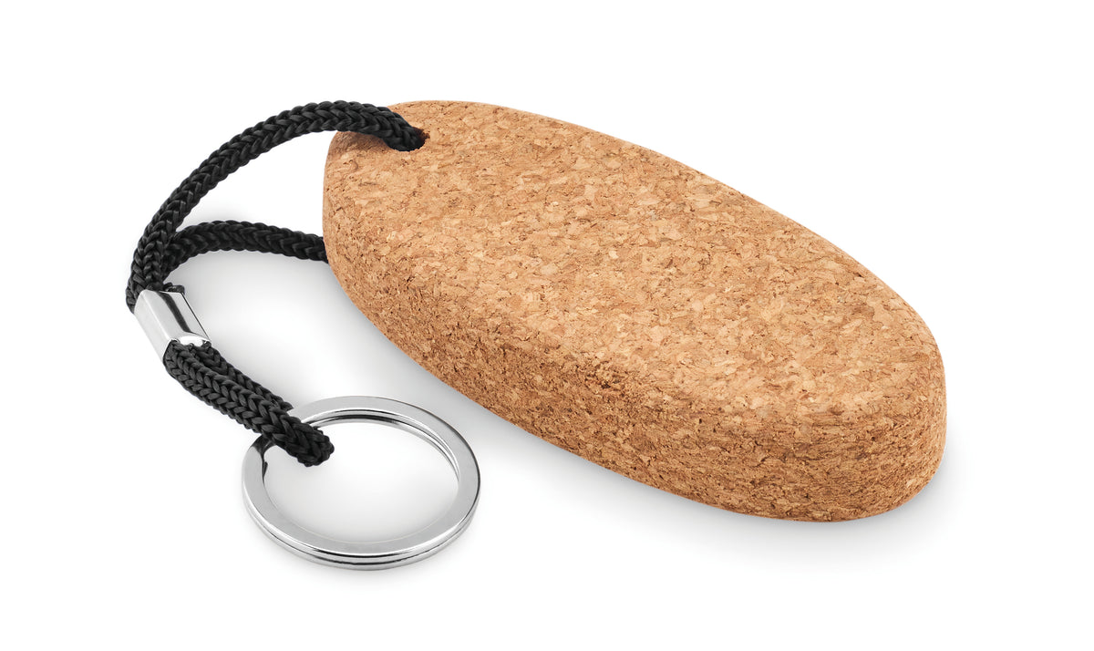 BOAT – Floating cork key ring – Black