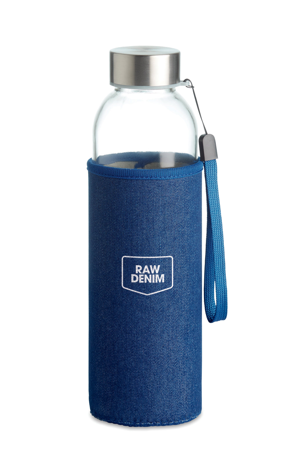 UTAH DENIM – Glass bottle in pouch 500 ml – item picture printed