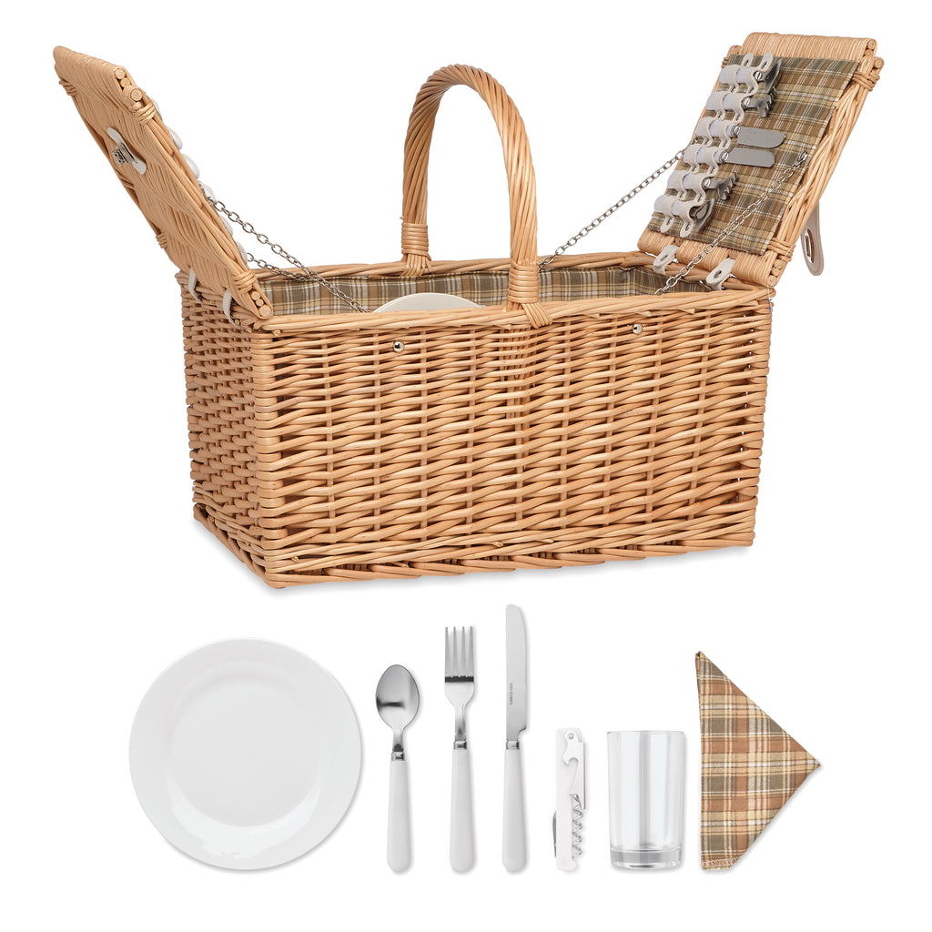 MIMBRE PLUS – Wicker picnic basket 4 people – Wood