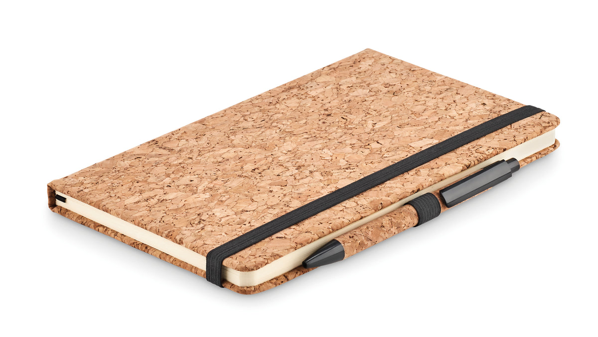 SUBER SET – A5 cork notebook with pen – Black