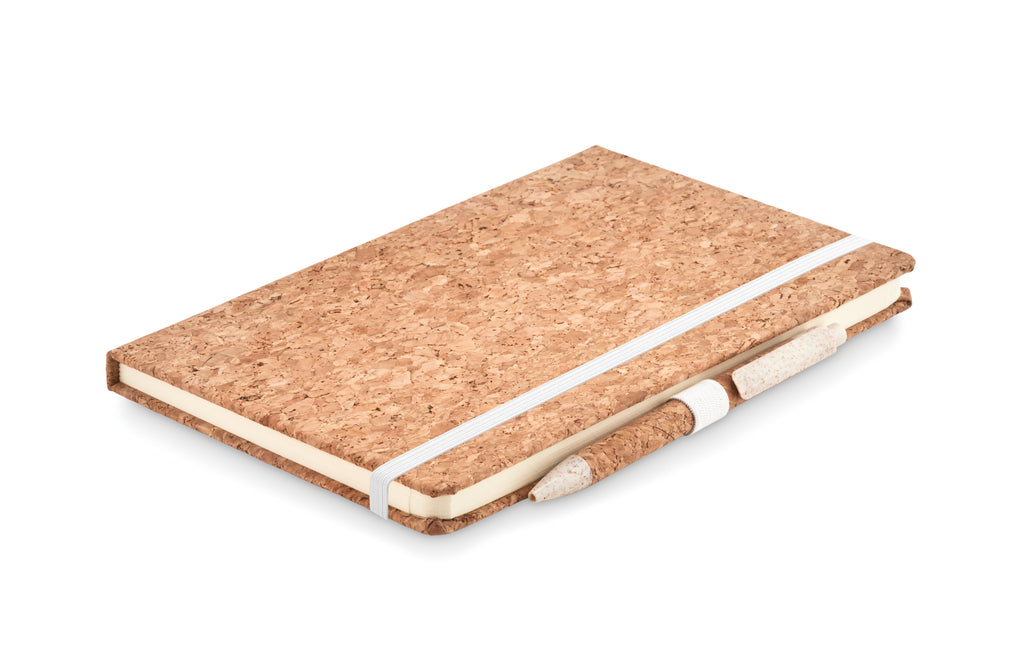 SUBER SET – A5 cork notebook with pen – Beige