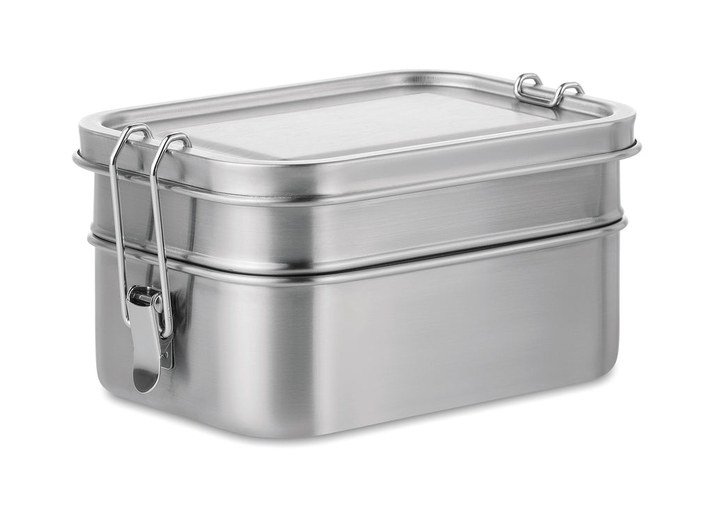 DOUBLE CHAN – Stainless steel lunch box – Matt Silver