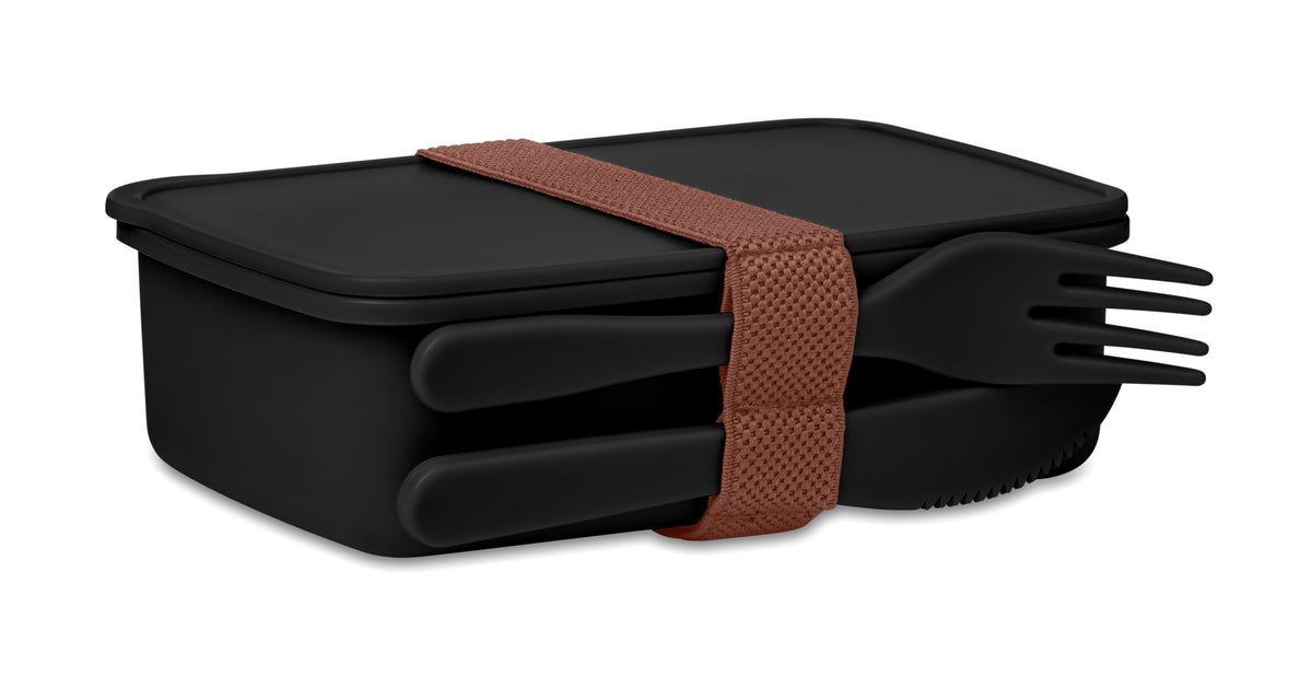 SUNDAY – Lunch box with cutlery – Black