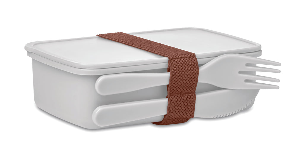 SUNDAY – Lunch box with cutlery – White