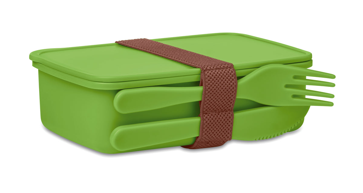 SUNDAY – Lunch box with cutlery – Lime