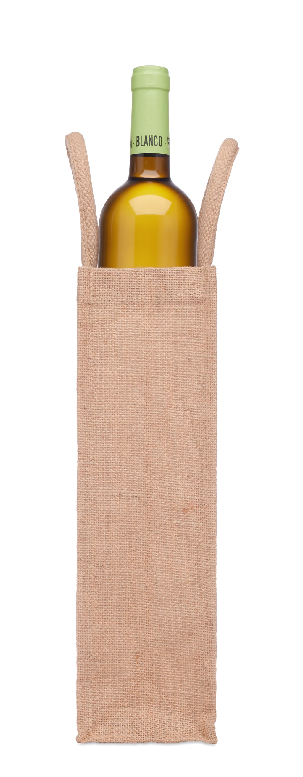 CAMPO DI VINO – Jute wine bag for one bottle – item picture open