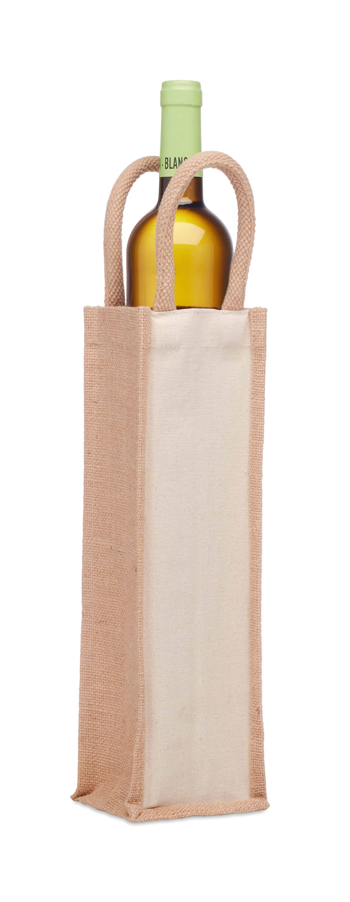 CAMPO DI VINO – Jute wine bag for one bottle – item picture side