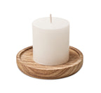 PENTAS – Candle on round wooden base – Wood