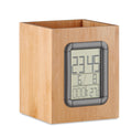 MANILA – Bamboo pen holder and LCD clock – Wood