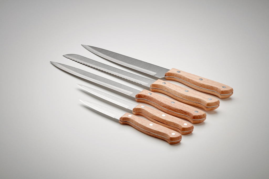 GOURMET – 5 piece knife set in base – item detail picture