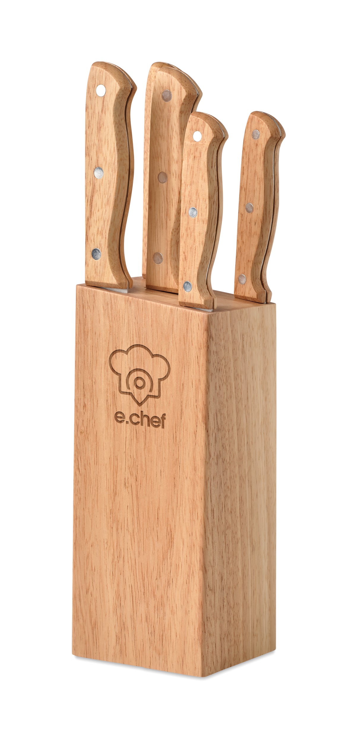 GOURMET – 5 piece knife set in base – item picture printed